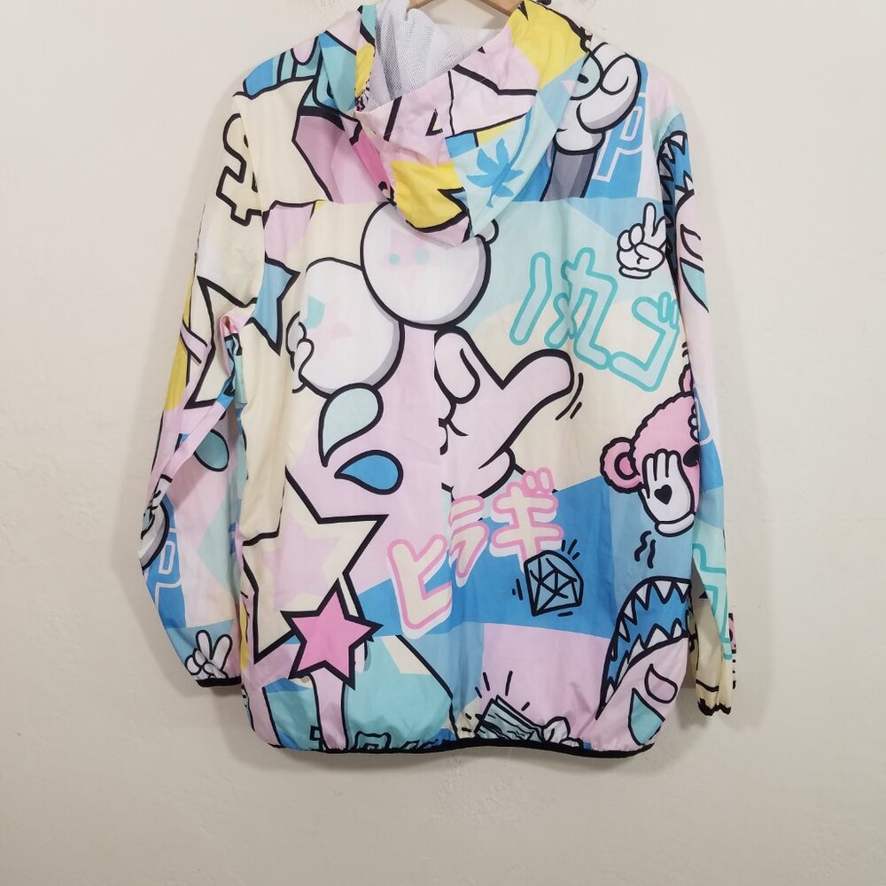 NWT Reason Hoody Multi Color Pastel Graphic Pullover Jacket Lightweight Size L - Picture 5 of 6